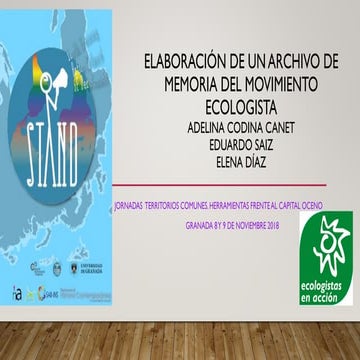 Elaboración de un archivo de memoria del movimiento ecologista. Granada (2018)