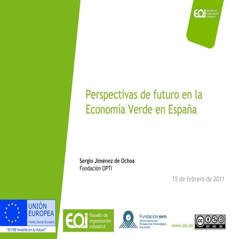 Perspectivas de futuro en la economía verde en España