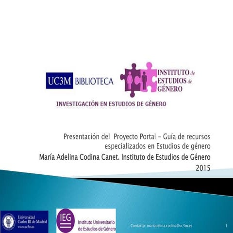 Presentacion  guia de recursos especializados en estudios de genero