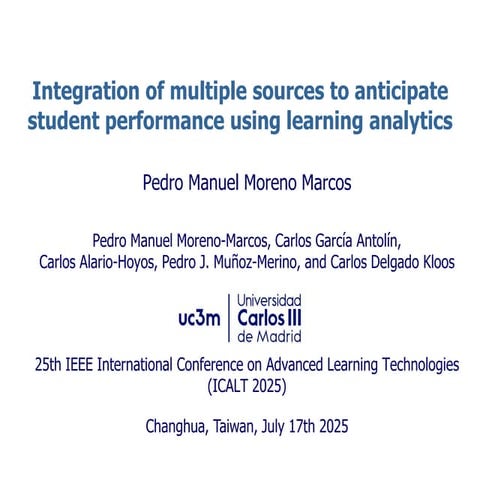 Student Performance prediction with multiple sources - Conference ...