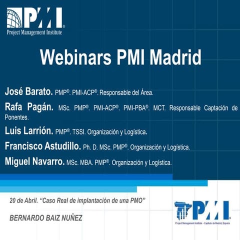 Presentacion Implantacion PMO - Bernardo Baiz