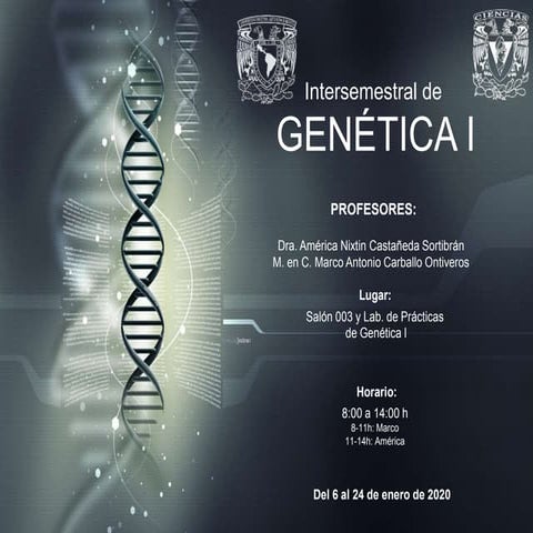 Presentación Intersemestral Genética 2020 Ciencias. UNAM.