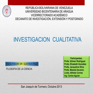  Investigación cualitativa.