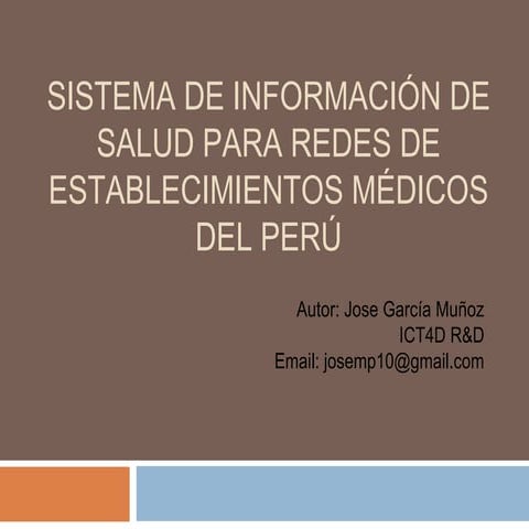 Sistemas de Información de Salud para Establecimientos Médicos del Perú