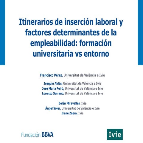 Presentación itinerarios de inserción laboral de los universitarios