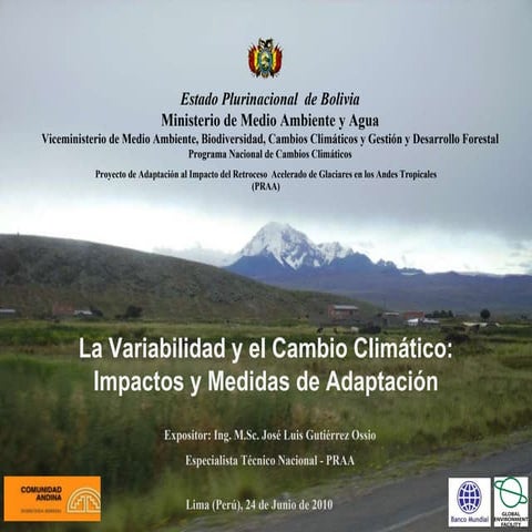 La Variabilidad y el Cambio Climático: Impactos y Medidas de Adaptación. José...