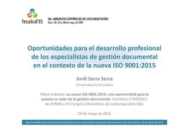 Oportunidades para el desarrollo profesional de los especialistas de gestión ...