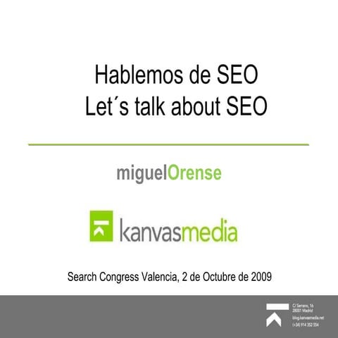 Presentacion Kanvas Media en el Search Congress Valencia