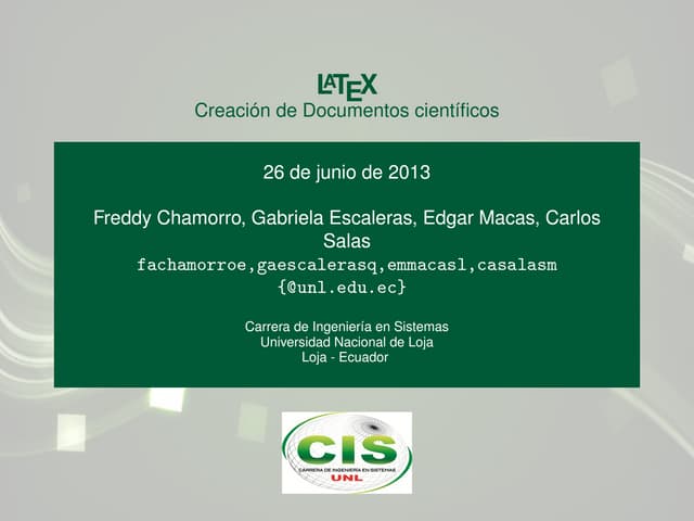 Latex - Creación de documentos cientificos