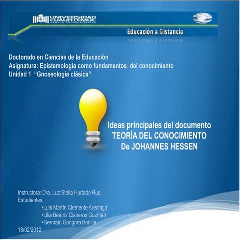 IDEAS TEORIA DEL CONOCIMIENTO