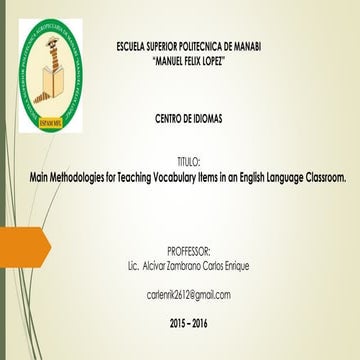 Methodologies for teaching vocabulary items