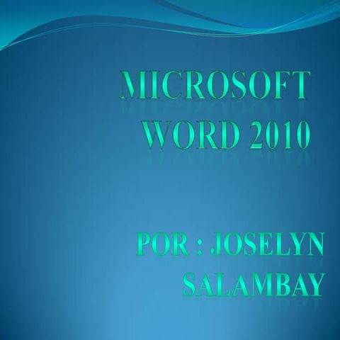 Presentacion Microsoft Word Joselyn Salambay