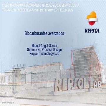 Miguel Ángel García Carreño en el Seminario Funseam "Biocarburantes Avanzados"