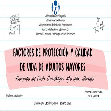 Factores de Protección y Calidad de Vida en Adultos Mayores: Estudio ...