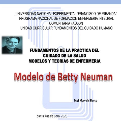 Presentacion modelo de   BETTY  NEUMAN 