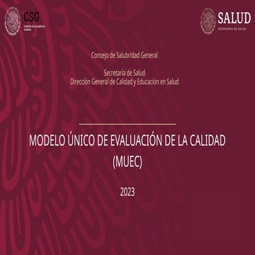 PRESENTACION MODELO UNICO DE EVALUACION DE LA CALIDAD | PPT