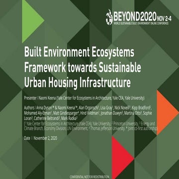Built Environment Ecosystems