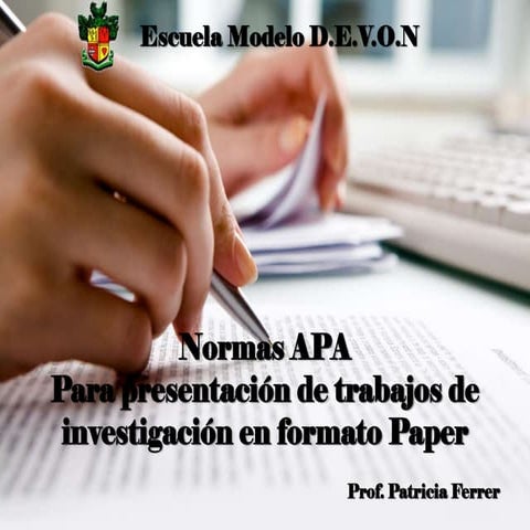 Normas APA para formato Paper
