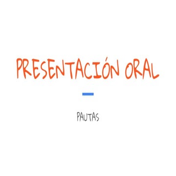 Presentación oral