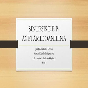 SINTESIS DE P-ACETAMIDOANILINA