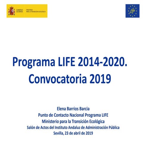 Programa LIFE 2014-2020. Convocatoria 2019 | PDF