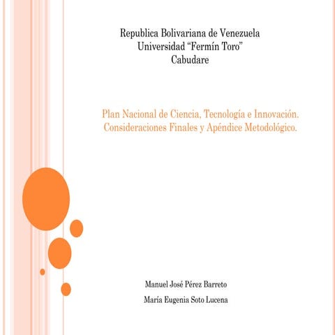 Presentacion plan nacional