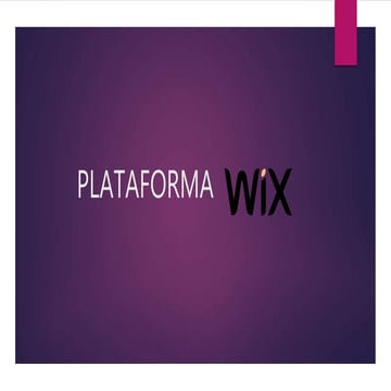 Presentacion plataforma wix