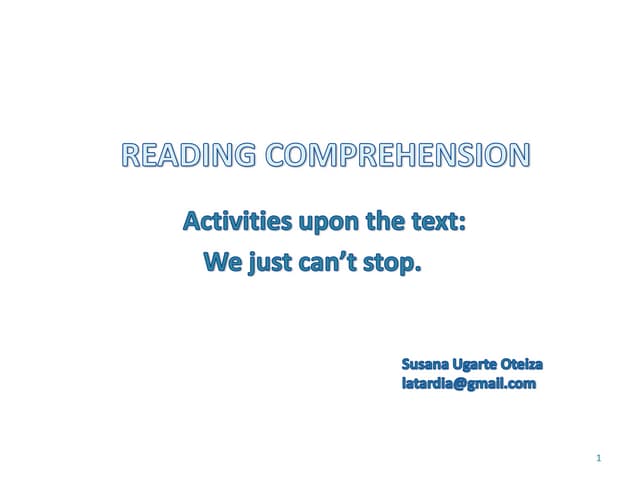Pre, while and post-reading activities