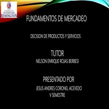 DECISION DE PRODUCTOS Y SERVICIOS 