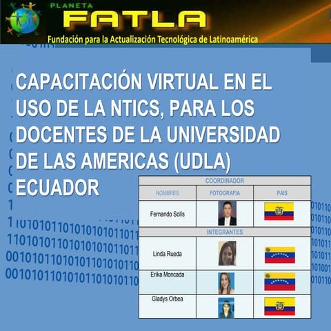 Proyecto de Capacitación Fatla Grupo U, CAPACITACIÓN VIRTUAL EN EL USO DE LA ...