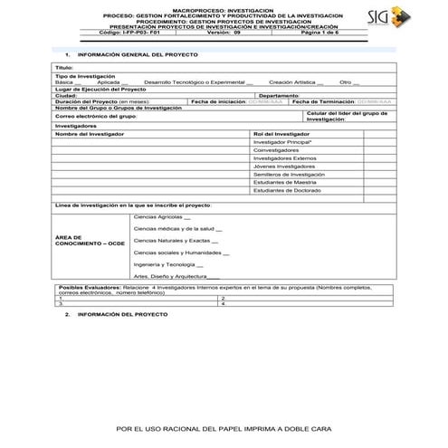 Presentacion proyectos de investigacion