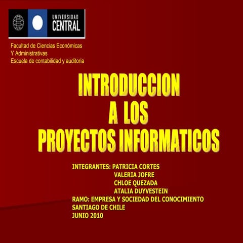Presentacion proyectos informaticos