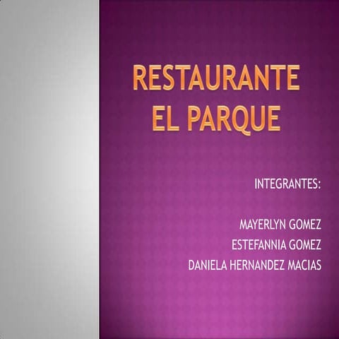 Presentacion restaurante el parque 