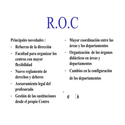 Presentación novedades ROC