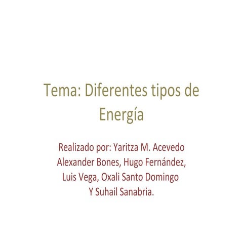 Tipos de Energía