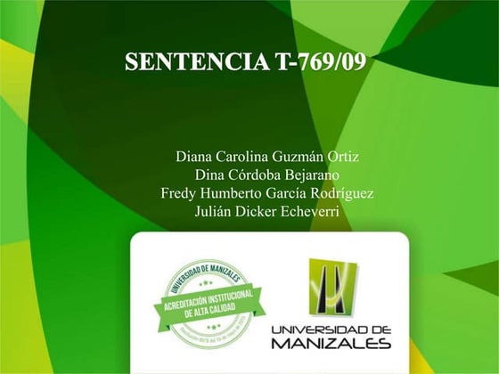 Presentacion sentencia t 769-09