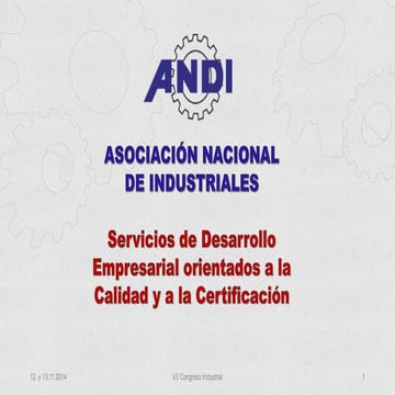 Servicios de Desarrollo Empresarial orientados a la Calidad y a la Certificación