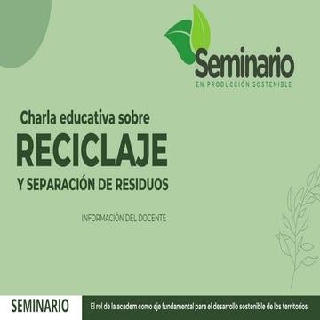 Presentación sobre Reciclaje de Residuos Simple Informativa Verde Blanco (1)...