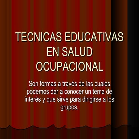 Presentación Técnicas Educativa