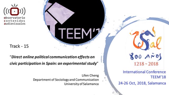 Direct online political communication effects on civil participation in spain...