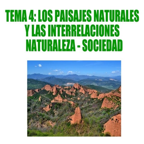 Tema 4. Los paisajes naturales y las interrelaciones naturaleza - sociedad