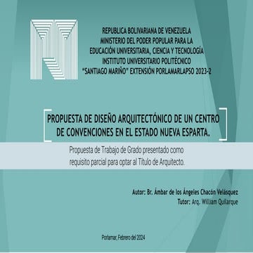 Centro de convenciones de Ambar Chacon, laminas de presentacion final