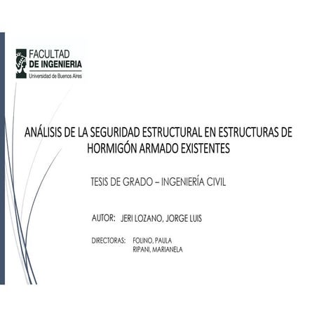Análisis de la seguridad estructural en estructuras de hormigón armado existe...