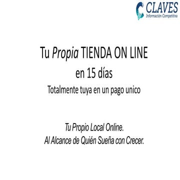 Presentacion tu propiatienda online claves