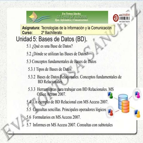 Introducción a las Bases de Datos para Bachillerato.