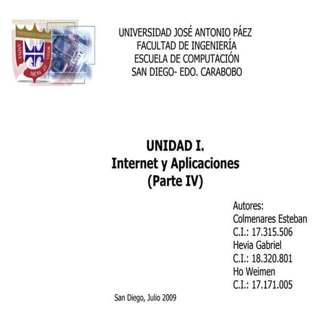 Presentacion Unidad I Parte IV