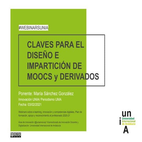 Seminario virtual "Claves para el diseño e impartición de MOOCs y derivados" ...