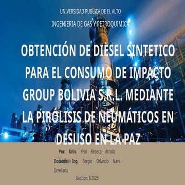 PRESENTACION del proyecto de obtencion de siesel sintetico mediante ...