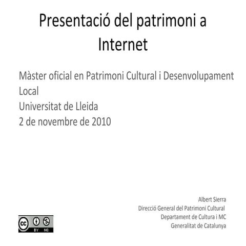 Presentació del Patrimoni a Internet