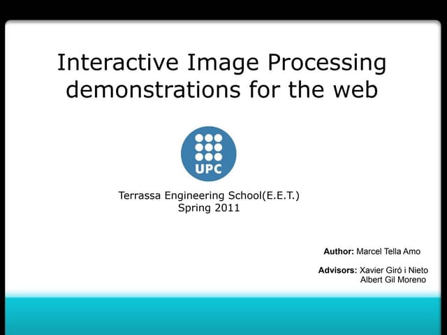 Interactive Image Processing Demos for the Web